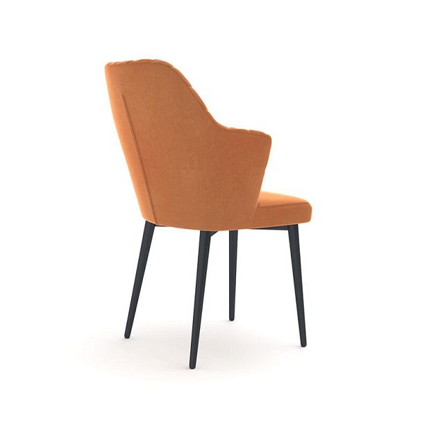 Стул с подлокотниками Hunt ромб, велюр Frost fox / чёрный конус - Вид 4