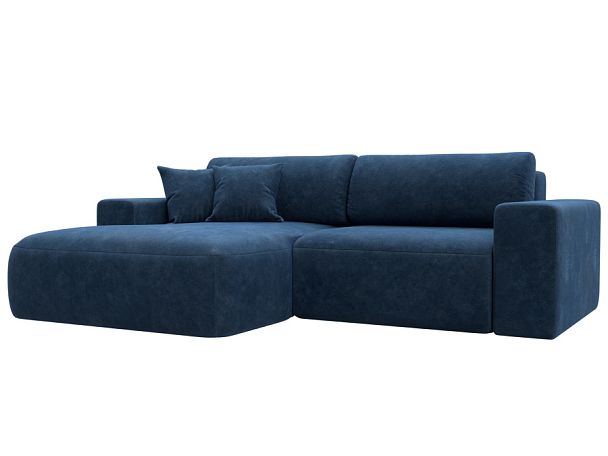 Диван угловой Лига-036 НПБ Классик левый угол Велюр синий - Вид 1