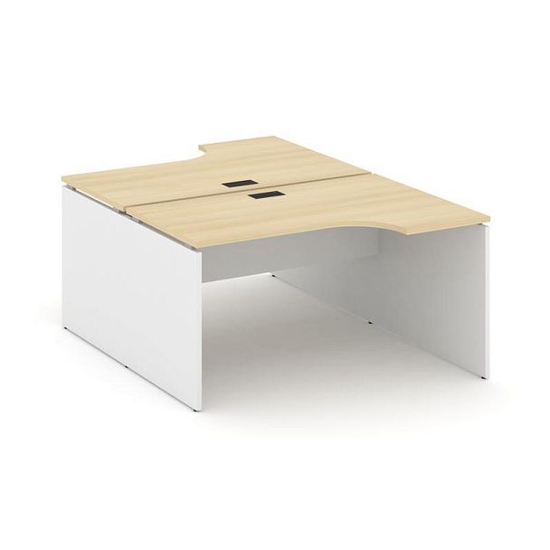 Стайл Проджект Рабочая станция эргоном. SN-D.DRPA-002 Акация Лорка/Белый/Черная Заглушка 1580*600/19 - Вид 1