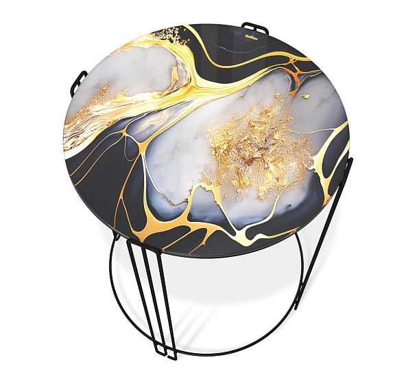 Столик журнальный Sheffilton SHT-CT53 черный алмаз/черный муар - Вид 3