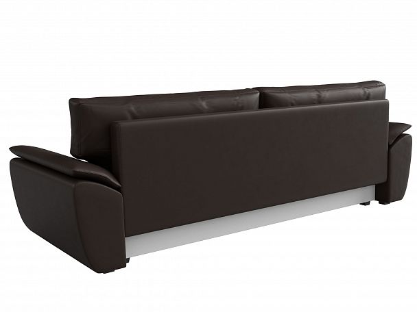 Прямой диван Нэстор Лайт (полностью экокожа коричневая) - Вид 6
