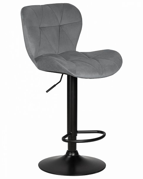 Стул барный DOBRIN BARNY BLACK (серый велюр (MJ9-75)) - Вид 1