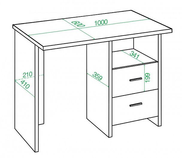 Стол письменный Домино Lite СКЛ-Прям100Р Венге/Карамель - Вид 2