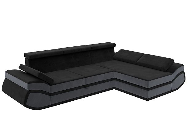 Диван угловой Лига-032 правый угол Велюр черный - Вид 9