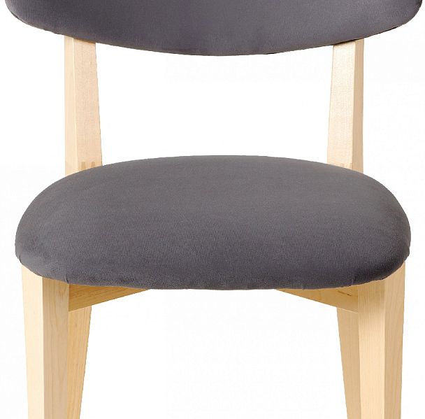 Комплект деревянных стульев с мягким сиденьем Мэти Натуральный/Серый велюр, 2 шт. - Вид 11
