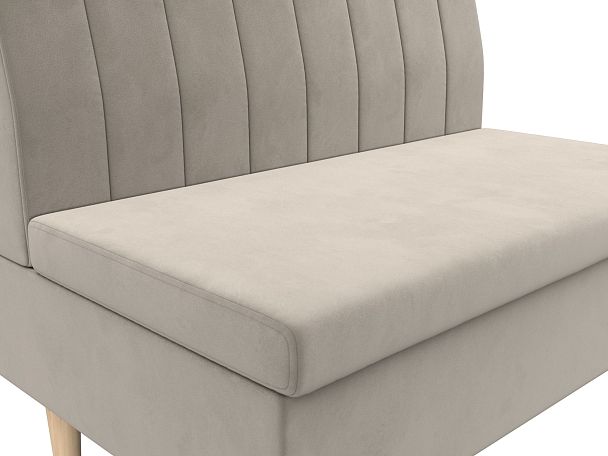 Диван прямой Мини Микровельвет бежевый - Вид 3