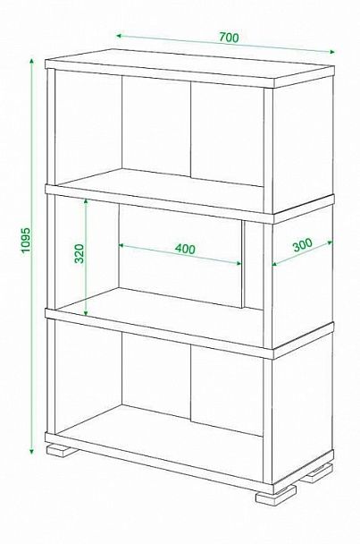 Стеллаж книжный Домино СБ-10_3 Венге - Вид 3