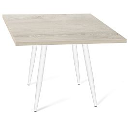 Стол Sheffilton SHT-TU104/80/80 ЛДСП белый муар/дуб беленый - Фото предпросмотра