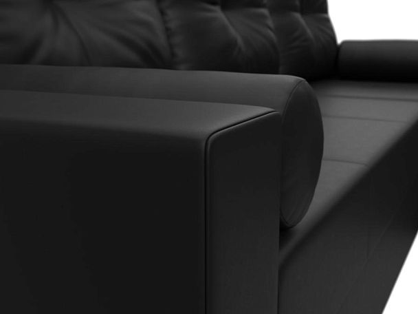 Диван угловой Верона Лайт угол правый (полностью экокожа черная) - Вид 4