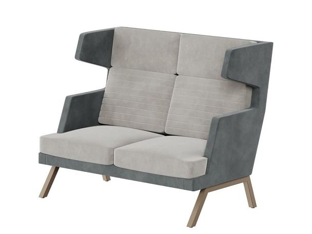 Aldo Диван двухместный высокий ALD-02 Storm 022/Storm 017/Металл Капучино 1430*960*1180 - Вид 1