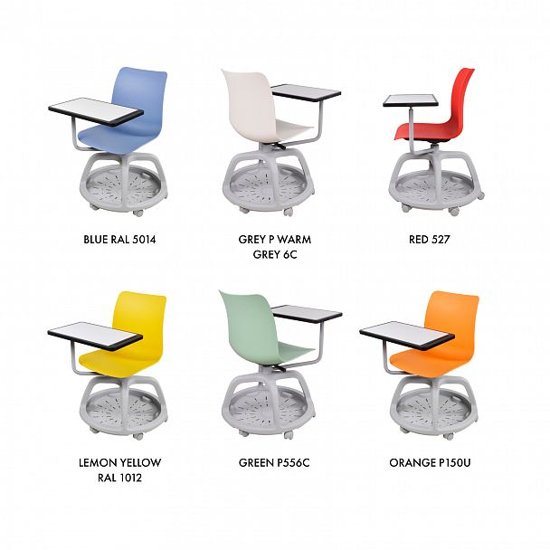 Кресло College на крутящимся основании со столиком, красный - Вид 4