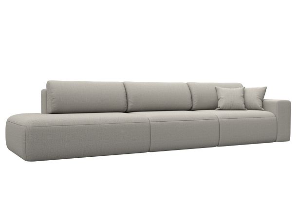 Диван прямой Лига-036 НПБ Модерн Лонг подлокотник справа Рогожка бежевый - Вид 1