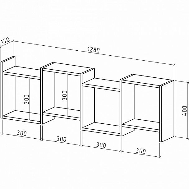 Полка навесная Лайт-33 - Вид 2