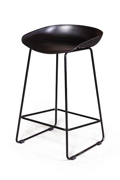 Стул полубарный Leo пластик черный - Вид 1