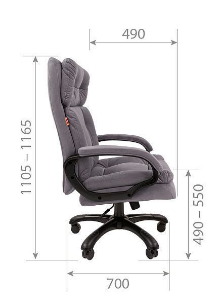 Кресло CHAIRMAN 442, ткань, серый - Вид 4