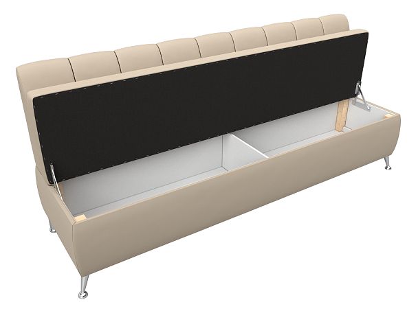 Кухонный прямой диван Кантри (полностью экокожа бежевая) - Вид 6