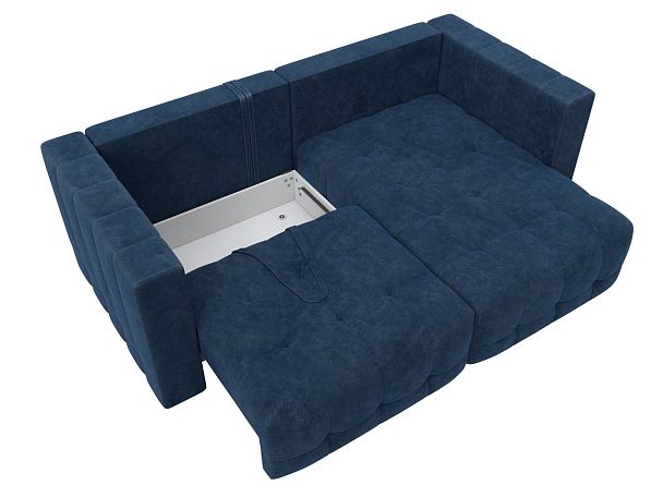 Диван угловой Лига-052 НПБ угол универсальный Велюр синий - Вид 7