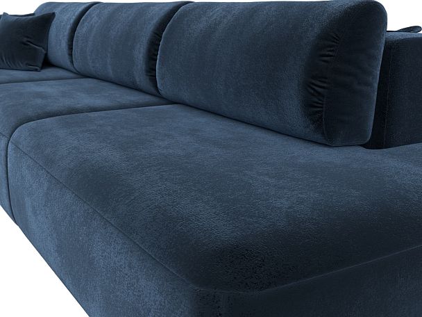 Диван прямой Лига-036 НПБ Модерн Лонг подлокотник слева Велюр синий - Вид 4