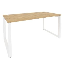 Onix Стол рабочий на О-образном м/к O.MO-SP-4.8 Тиквуд светлый/Белый металл 1580*800*750 - Фото предпросмотра