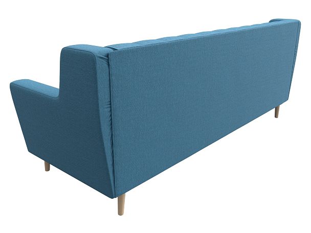 Диван кухонный прямой Брайтон 3 Люкс Рогожка голубой - Вид 6