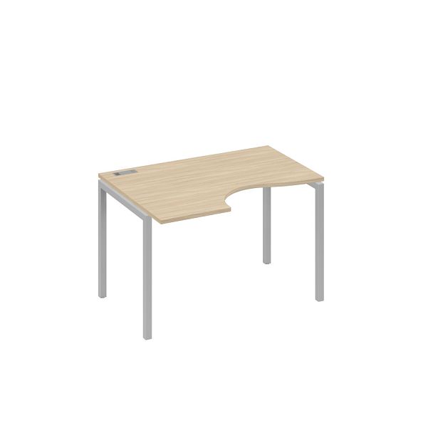 Стол эргономичный левый "Классика" на металлокаркасе DUE A4 А4 Б2 041 БП дуб скандинавский / металлокаркас серый - Вид 1