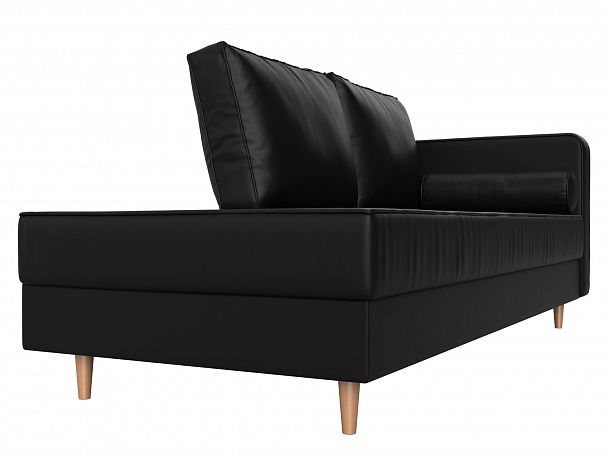 Кушетка Прайм правый (полностью экокожа черная) - Вид 3
