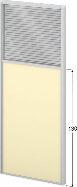 Модуль комбинированный "Мобильные офисные перегородки «Логика»" ПК-ЛГ-МДК200х80/130Ж/Д-В1-308 серый - Вид 1