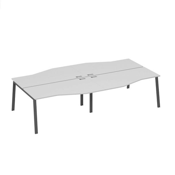 Станция на каркасе TRE со столами Техно 4х160 A4 А4 Б3 191-2 БП серый / металлокаркас антрацит - Вид 1