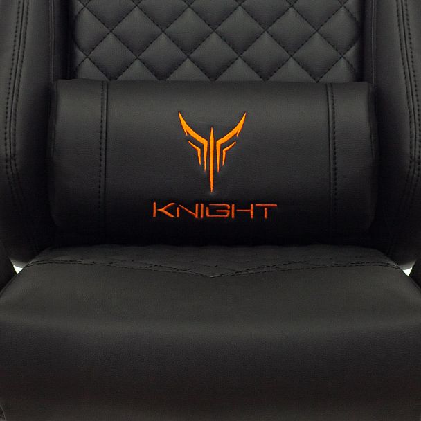 Кресло компьютерное Knight ARMOR, 2 подушки, экокожа премиум, черное, 1628888 - Вид 13