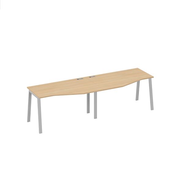 Рабочая станция каркас UNO (2х140) со столами Техно A4 А4 Б1 063-2 БП натуральный дуб / металлокаркас серый - Вид 1