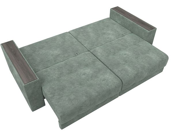 Диван прямой с декором Лига-049 НПБ Велюр зеленый - Вид 10