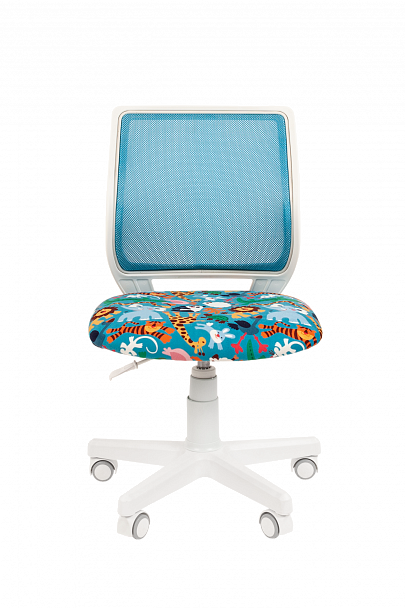 Кресло CHAIRMAN KIDS 112, пластик белый, велюр/сетка, принт ZOO - Вид 2