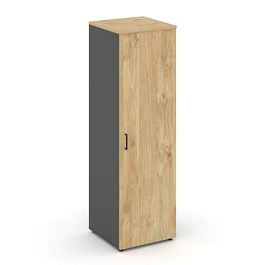 Стайл Проджект Гардероб узкий глубокий SN.GB-002 Антрацит/Тиквуд Светлый/Черный Ручки 600*600*1982 - Фото предпросмотра