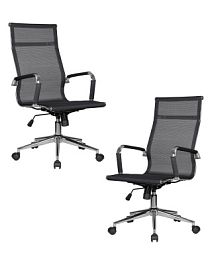 Набор 2 шт Офисное кресло для персонала DOBRIN CARTER (чёрный) - Фото предпросмотра