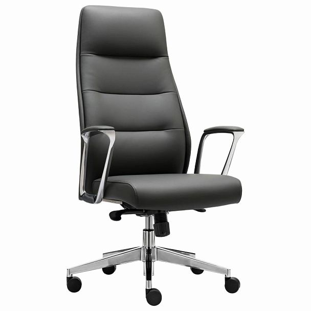 Кресло BRABIX PREMIUM Adept EX-752, синхромеханизм, алюминий, экокожа, черное, 532930 - Вид 2