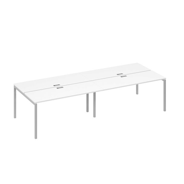 Рабочая станция на металлокаркасе DUE (4х160) A4 А4 Б2 172-2 БП белый премиум / металлокаркас серый - Вид 1