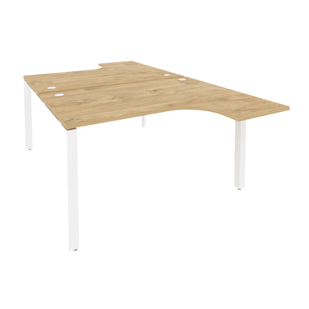 Onix Рабочая станция на П-образном м/к O.MP-D.SA-3 Тиквуд светлый/Белый металл 1380*2395*750 (1635/460) - Вид 1