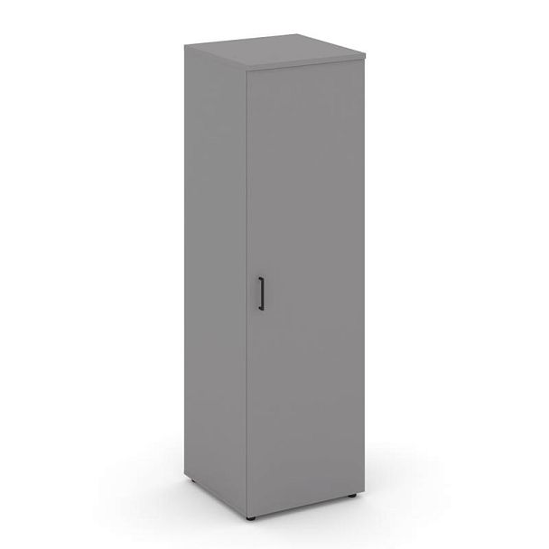 Стайл Проджект Гардероб узкий глубокий SN.GB-002 Серый Пепел/Черный Ручки 600*600*1982 - Вид 1