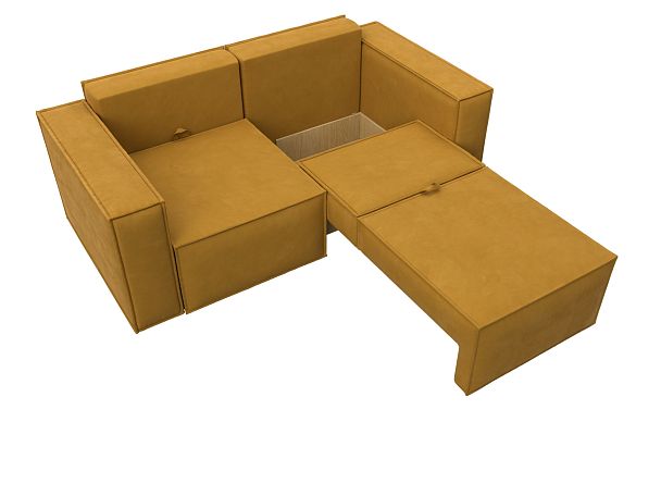 Диван прямой Куба мини Велюр желтый - Вид 7