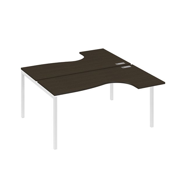 Рабочая станция каркас DUE (2х160) столы Классика A4 А4 Б2 182 БП венге / металлокаркас белый - Вид 1