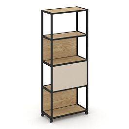 Shelf Mobile Стеллаж 5 уровней 1 секция VR.LT-STK-506.12 Тиквуд Светлый/Металл Черный/W-04 1200*400*2000 - Фото предпросмотра