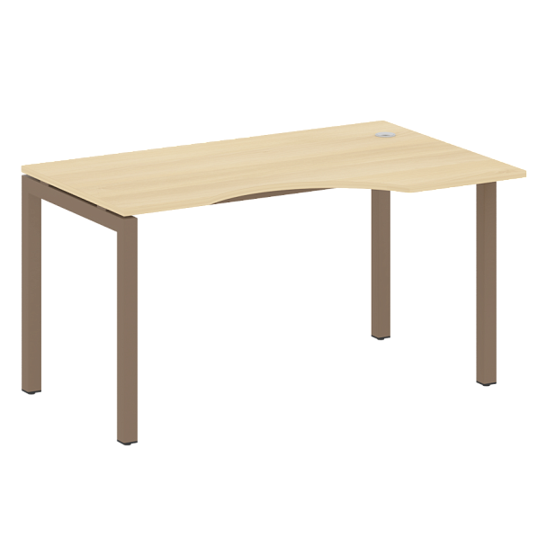 Metal System Quattro Стол криволинейный правый на П-образном м/к 50БП.СА-2 (R) Акация/Мокко металл 1400*900*750 - Вид 1