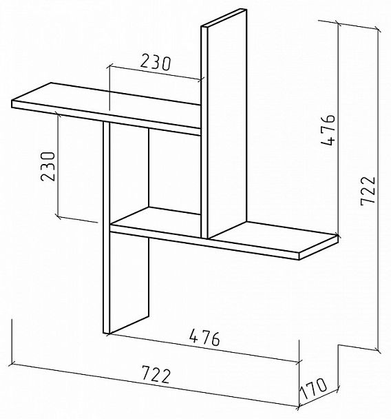 Полка навесная Лайт-35 - Вид 2