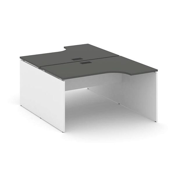 Стайл Проджект Рабочая станция эргоном. SN-D.DRPA-001 Антрацит NEW/Белый/Черная Заглушка 1380*1232/1 - Вид 1