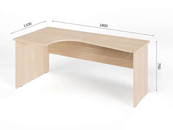 ЛАЙТ / LIGHT RLG005-18x11L Угловой стол 180x110x75 Дуб Сонома - Вид 3