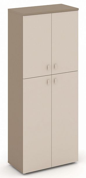 Шкаф высокий широкий (2 средних фасада ЛДСП + 2 низких фасада ЛДСП) "ESTETICA" ES.ST-1.8 Капучино - Вид 1