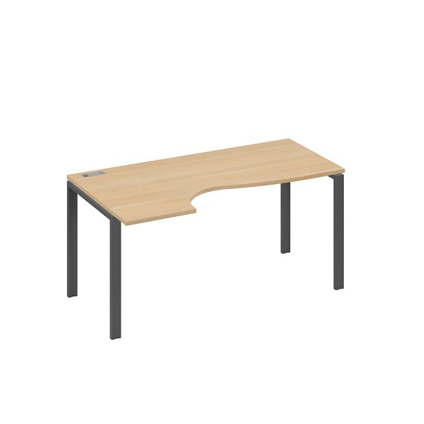 Стол эргономичный левый "Классика" на металлокаркасе UNO A4 А4 Б1 045 БП натуральный дуб / металлокаркас антрацит - Вид 1
