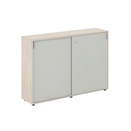 Шкаф купе 1638х400х1125 средний, с замком / корпус: дуб светлый, фасады: серый бархат Сигма / Sigma - Фото предпросмотра
