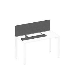 Экран настольный фронтальный тканевый с кабель-каналом Elevo А1 ЧР 877.02 BA50 серый (Bahama Grey) / черный гладкий - Фото предпросмотра