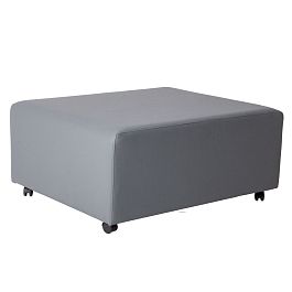 Пуф П74, экокожа galaxy light grey, мебельные колеса - Фото предпросмотра